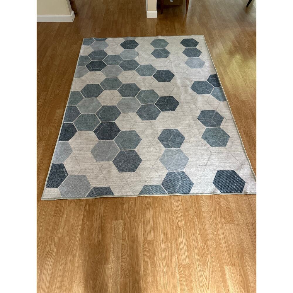 Ruggable Prisma Slate Blue Washable Area Rug, 5x7
